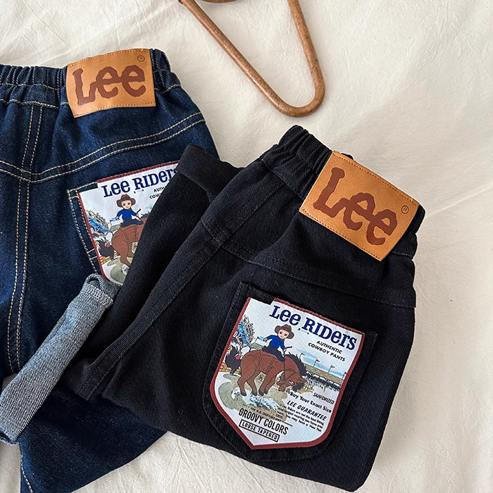 กางเกงเด็กเล็กทรงตรงลายน่ารัก