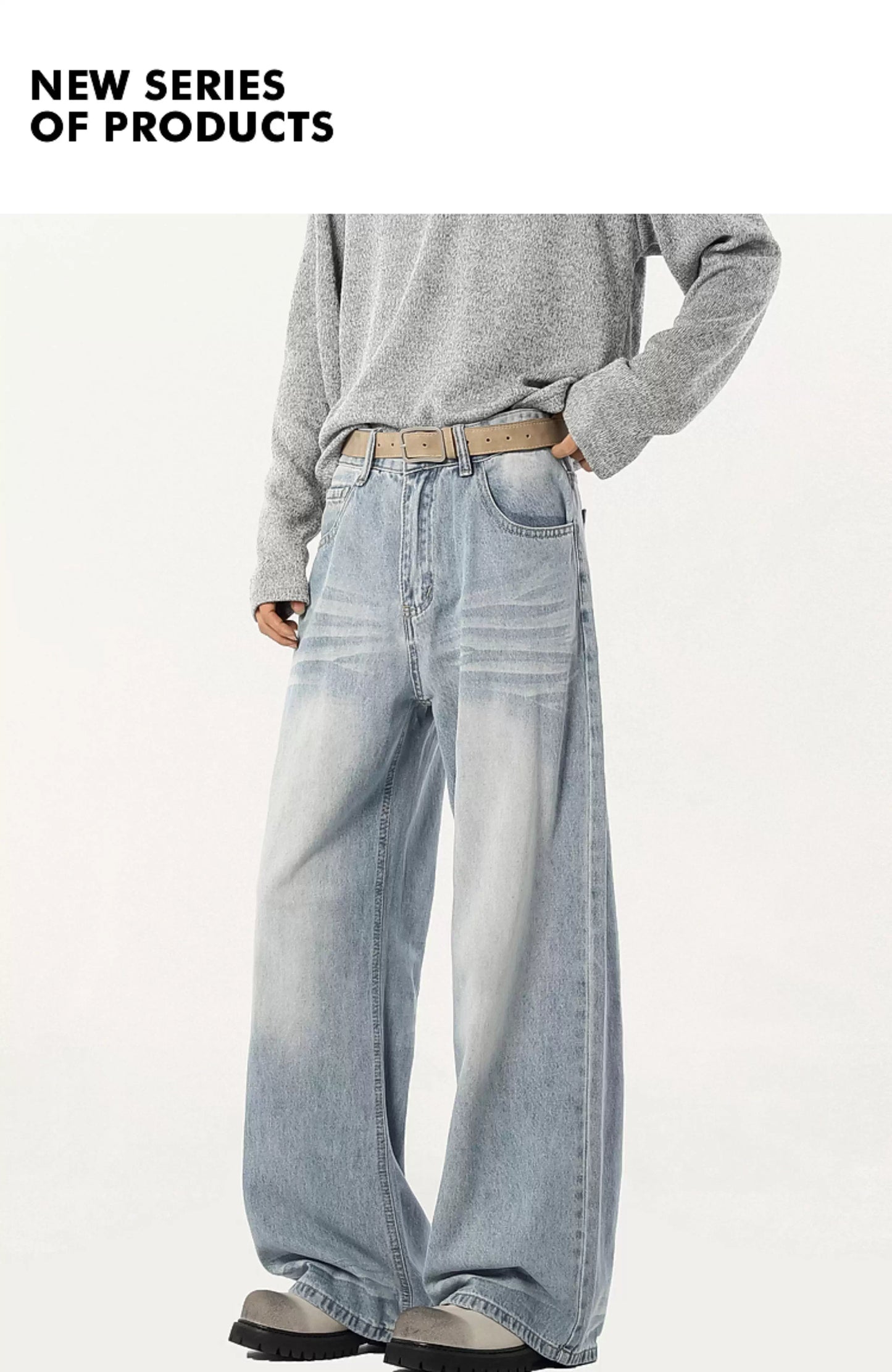 กางเกงทรงตรงขายาวแบบปลายขาระบาย